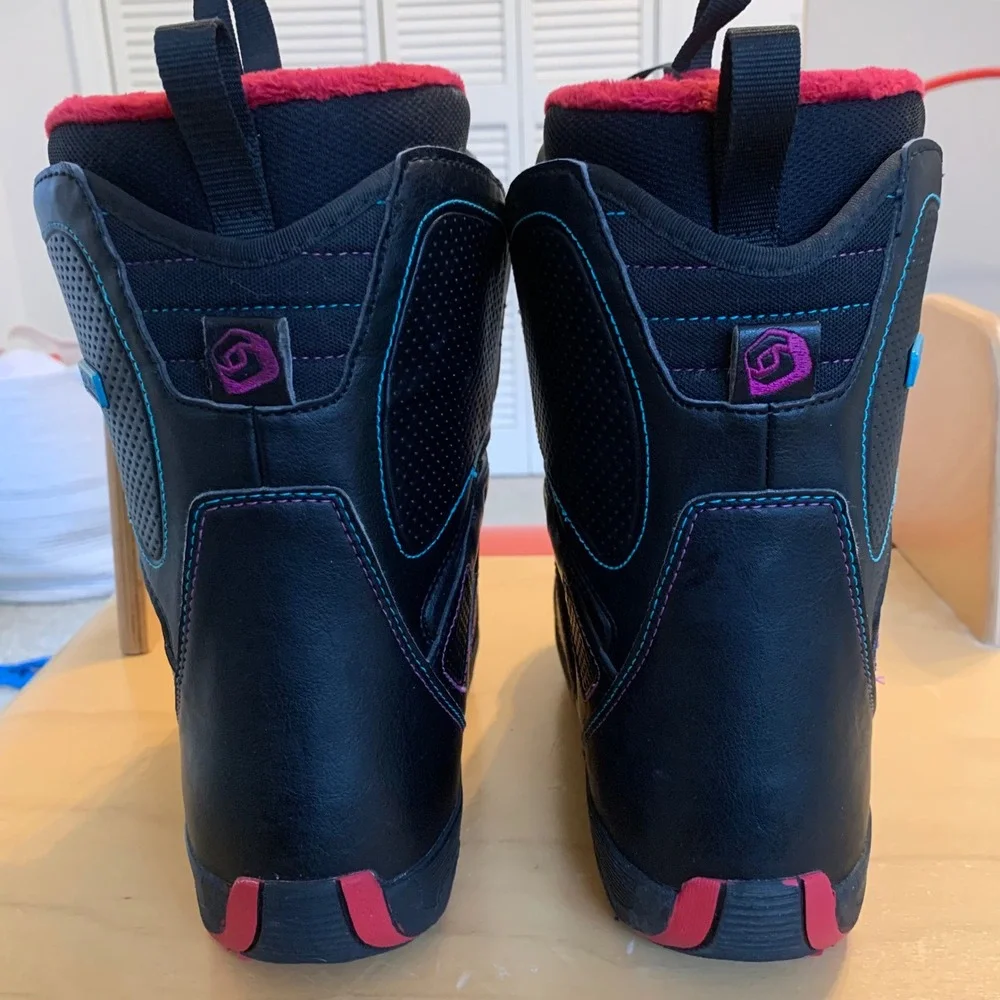 Salomon Pearl Womens Snowboard Boots US‎ Sz 5 Black Sure Lock Auto Fit Contagrip